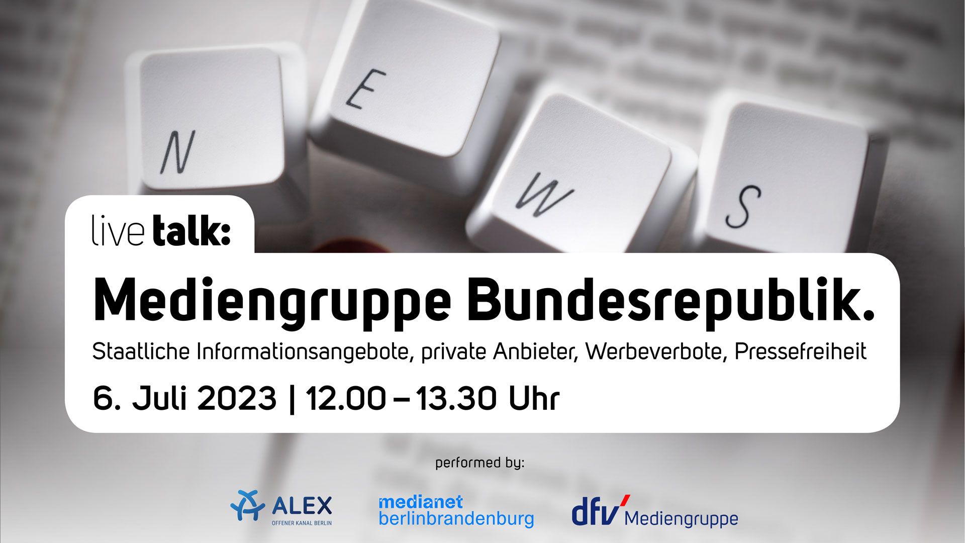 Im Talk "Mediengruppe Bundesrepublik" des dfv wird über das Eingreifen der Politik in die Medien diskutiert.