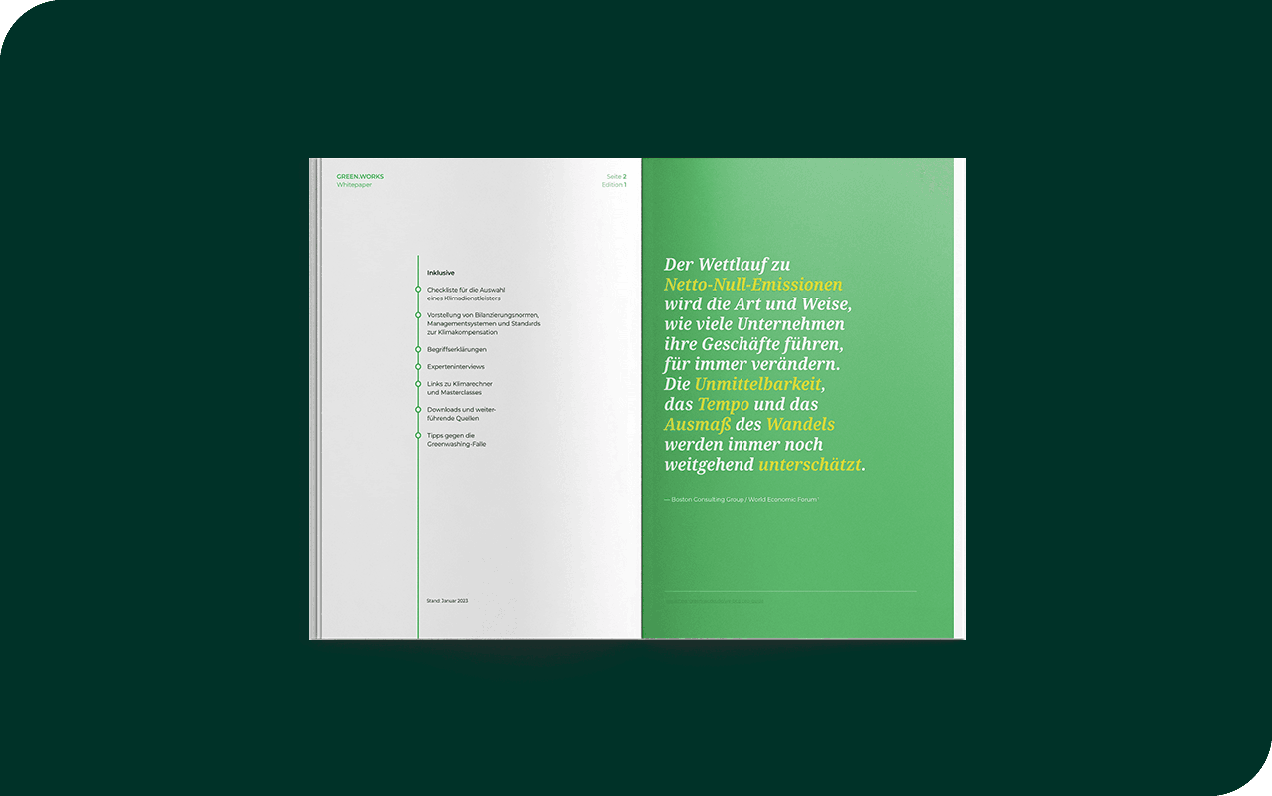 GREEN.WORKS bietet mit dem Einsteiger-Guide eine Möglichkeit sich mit unternehmerischen Klimaschutz vertraut zu machen.